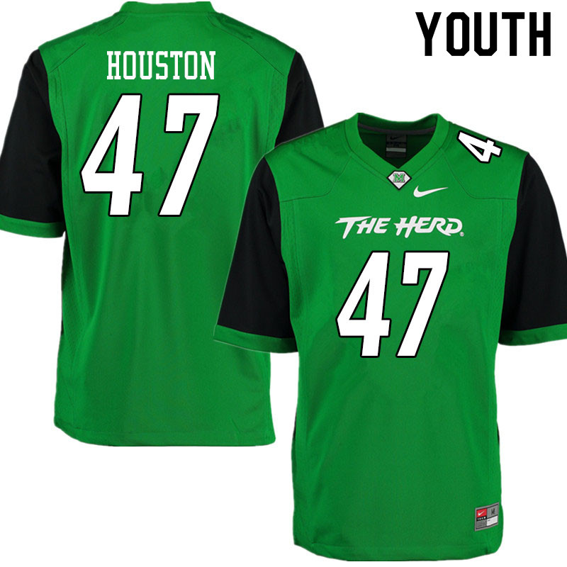 Youth #47 Cecil Houston Marshall Thundering Herd College Football Jerseys Sale-Gren - Click Image to Close